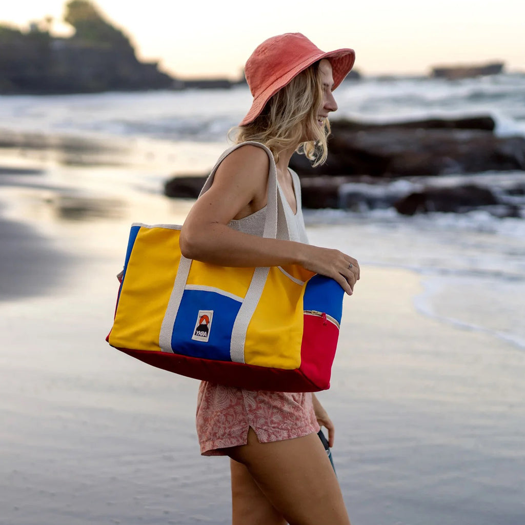 YKRA Beach Bag Blue Red Yellow