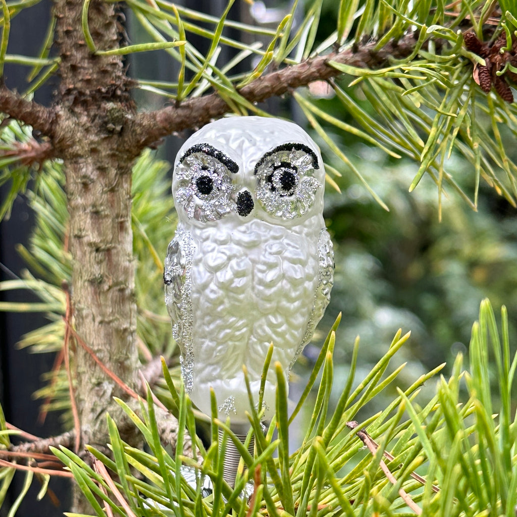 Silver Owl Tree Decoration