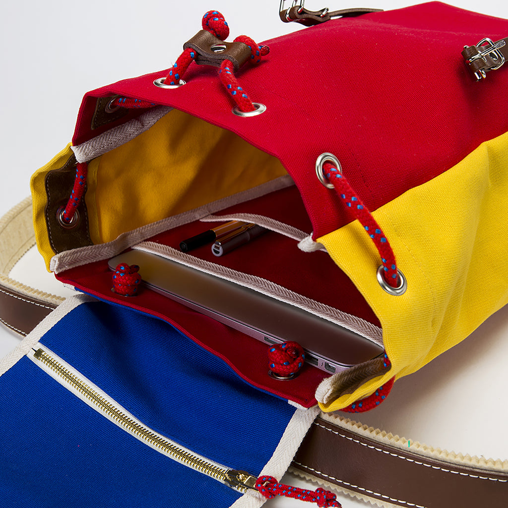 YKRA Matra Mini Backpack Blue-Red-Yellow