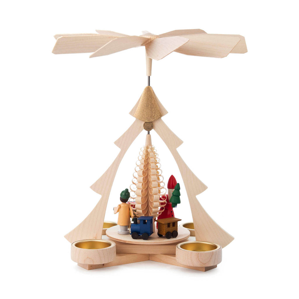 Rotating Pyramid with Santa