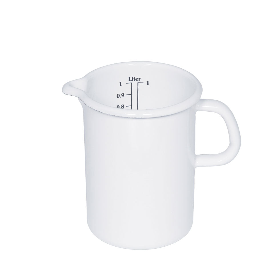 White Enamel Measuring Jug