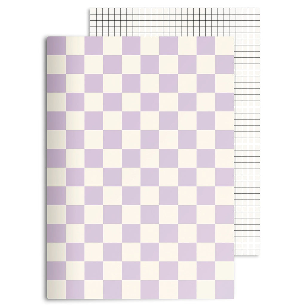 30% OFF Chequered A5 Notebook Lavender