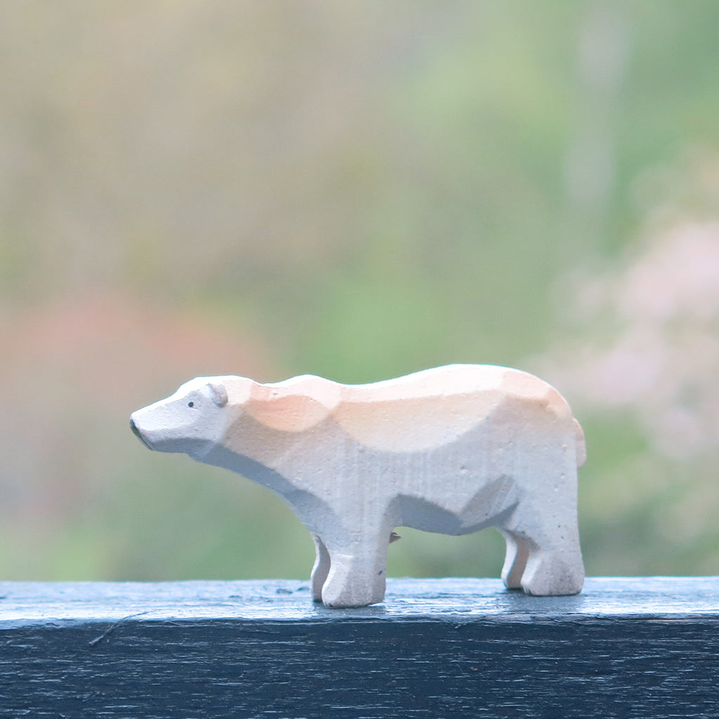 Miniature Wooden Polar Bear