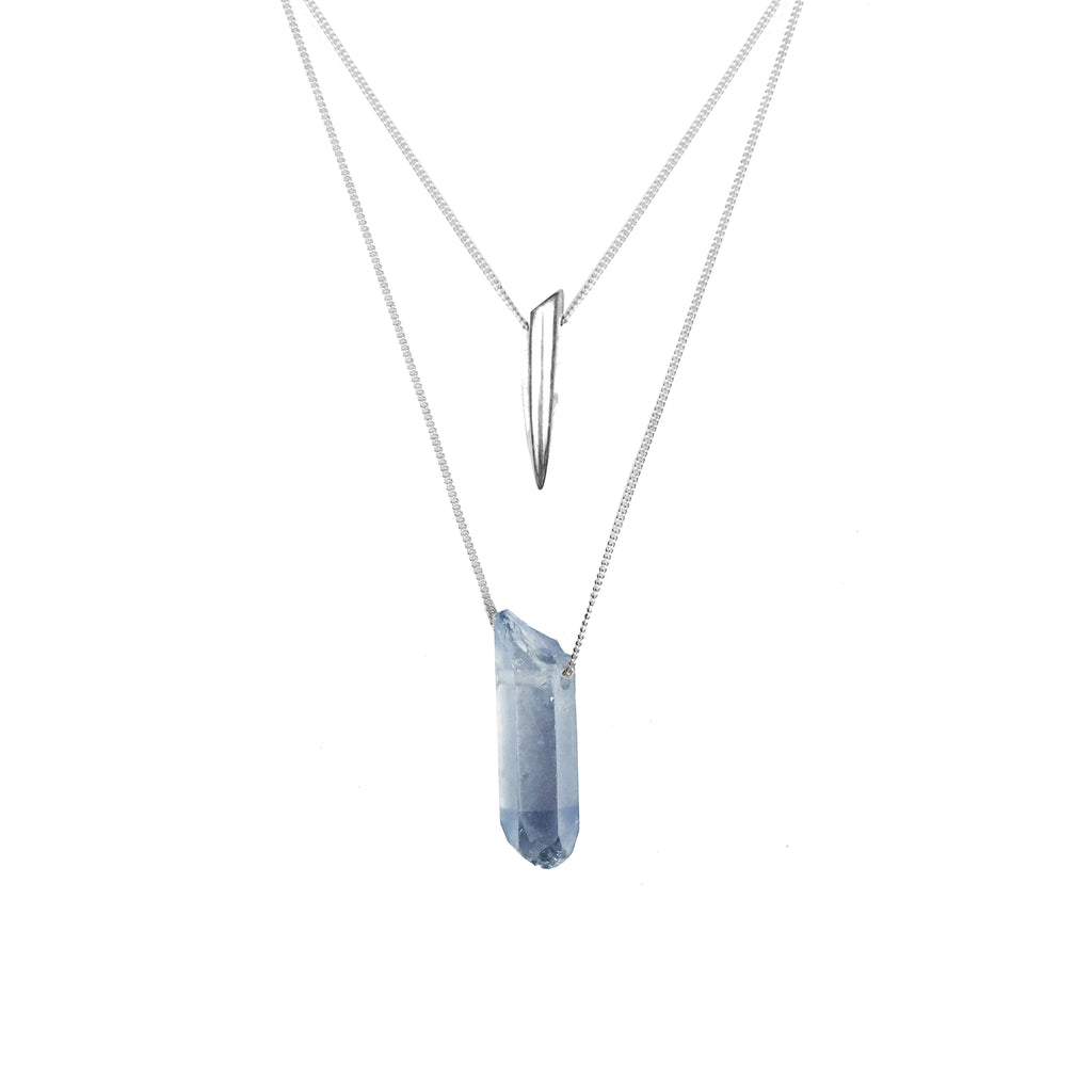 Tusk and Quartz Double Necklace