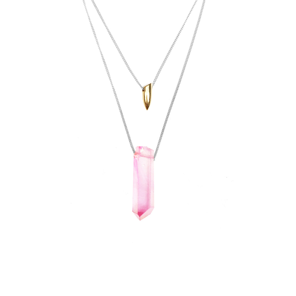 Tusk and Quartz Double Necklace