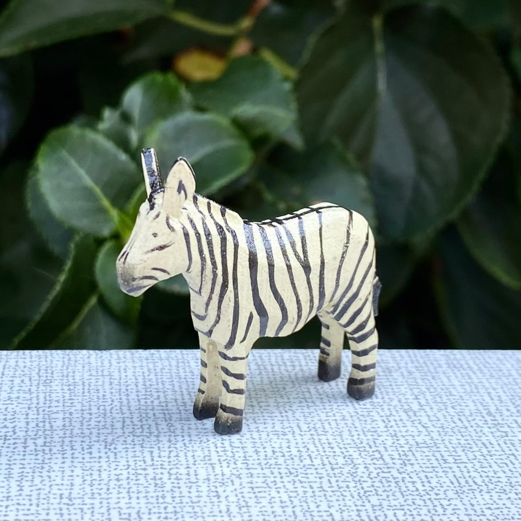 Miniature Wooden Zebra