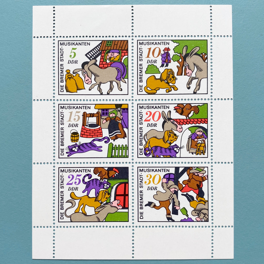 Mini Stamp Block: Die Bremer Stadtmusikanten