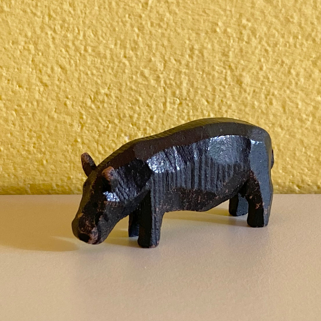 Miniature Wooden Hippo