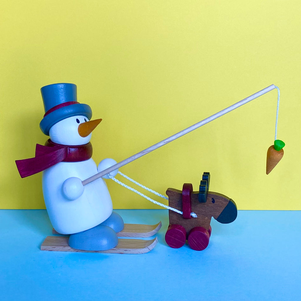 Snowman on Skis with Moose