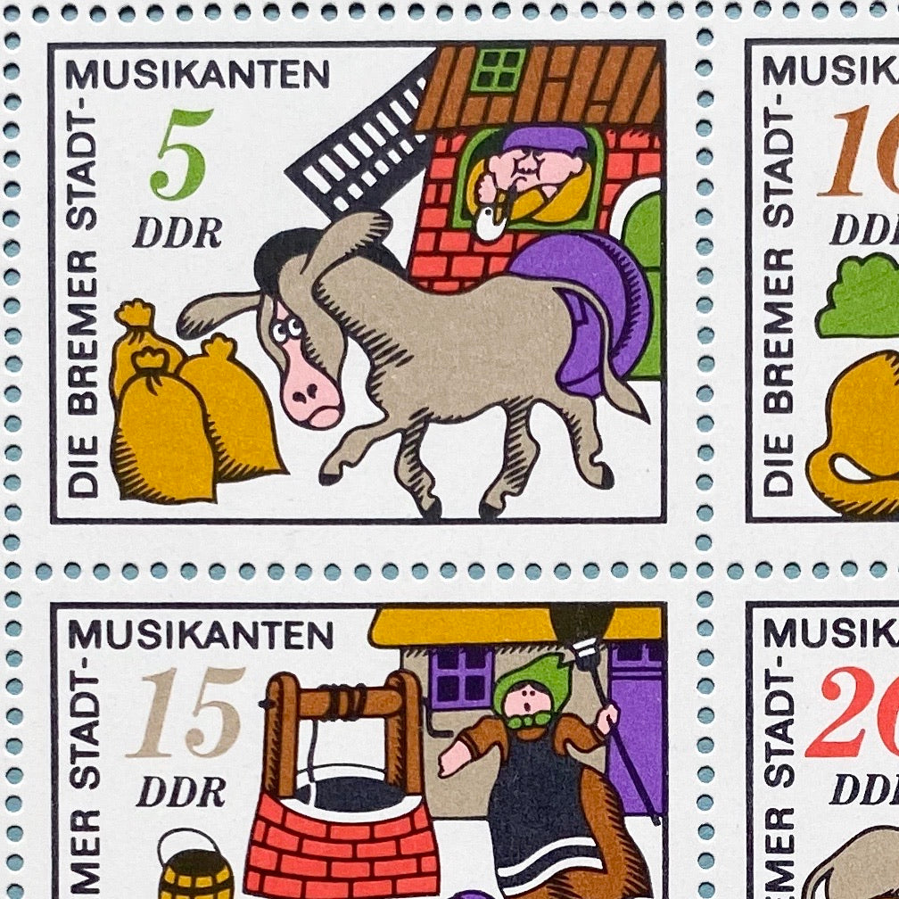 Mini Stamp Block: Die Bremer Stadtmusikanten