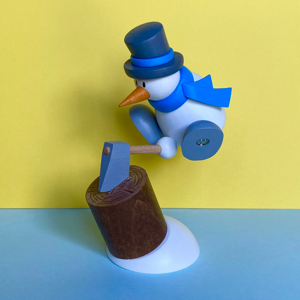 Snowman Chopping Wood