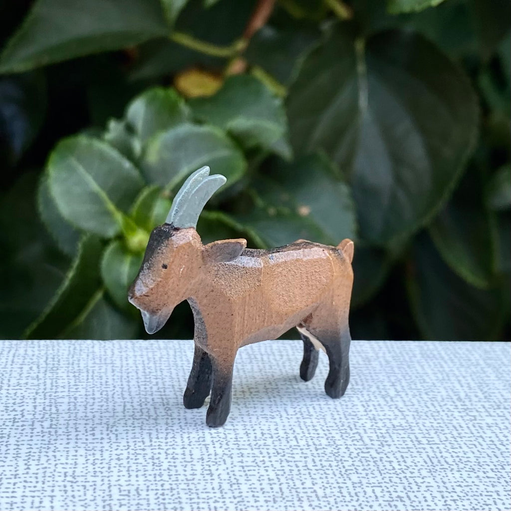 Miniature Wooden Goat