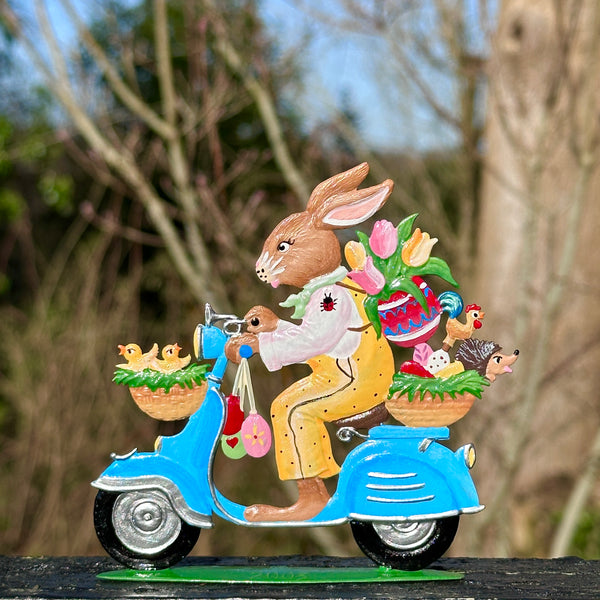 Bunny with Light Blue Scooter