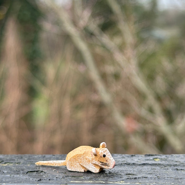 Miniature Wooden Wood Mouse