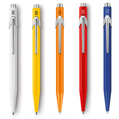 Bolígrafo Caran D'Ache 849 Classic Line - Cuerpo Hexagonal De Aluminio Blanco, Punta De Acero, Grosor F