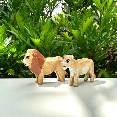 Miniature Wooden Lions