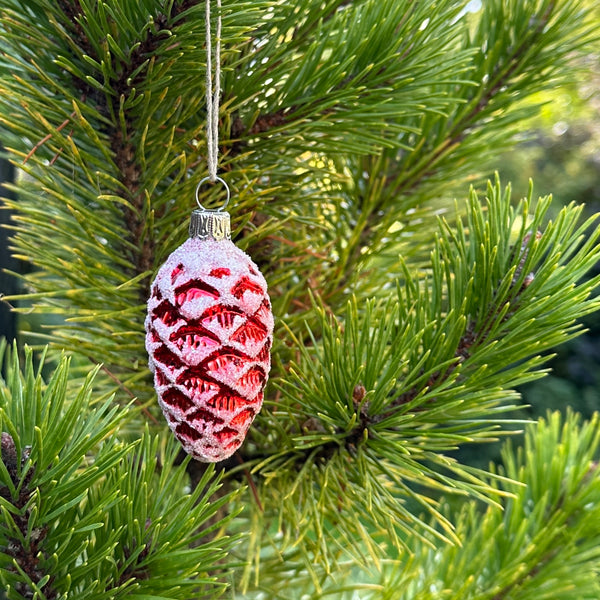 Red Pine Cone Tree Decoration