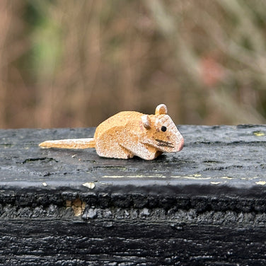 Miniature Wooden Wood Mouse