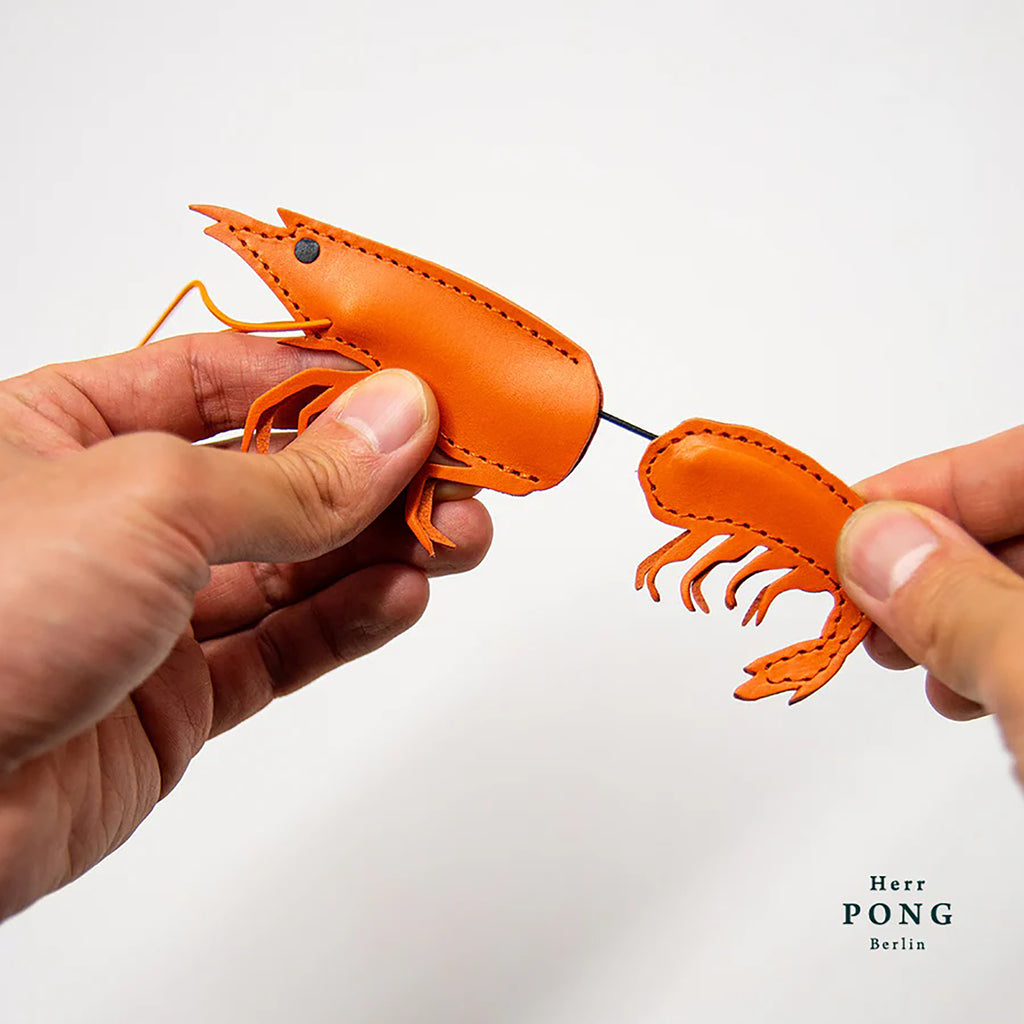 Shrimp Leather Charm