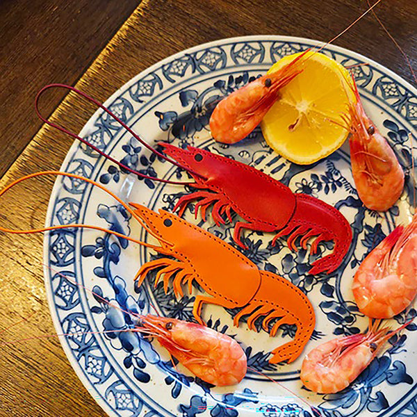 Shrimp Leather Charm