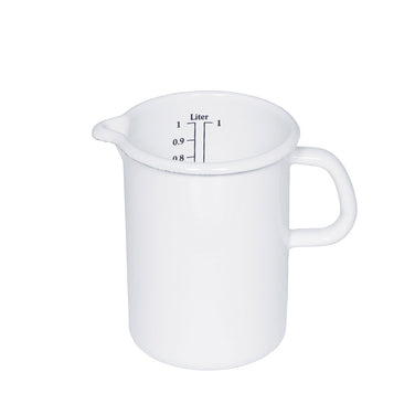 White Enamel Measuring Jug