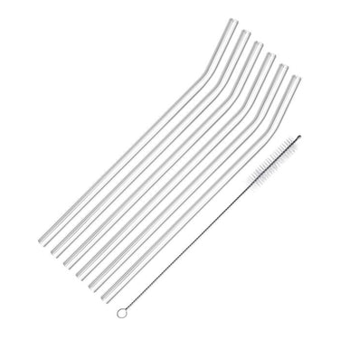 6 Bent Glass Straws