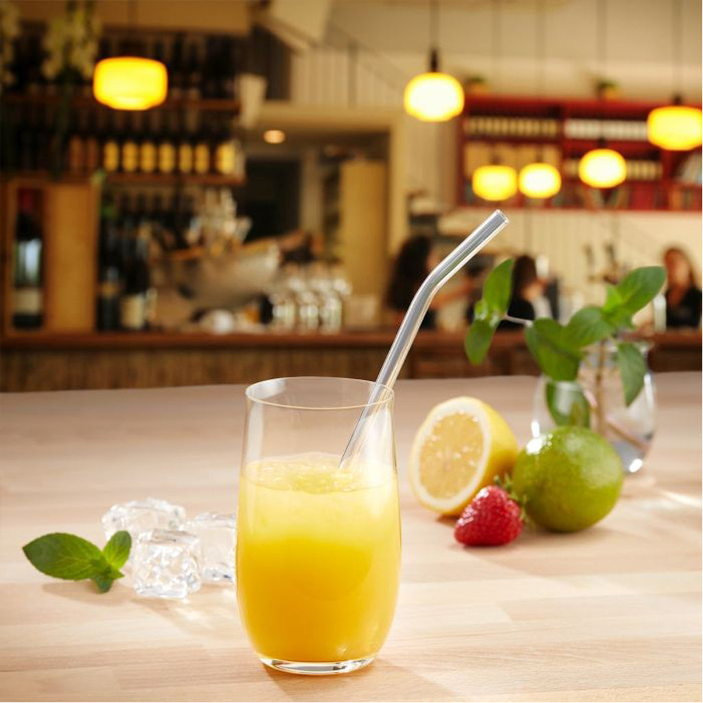 6 Bent Glass Straws