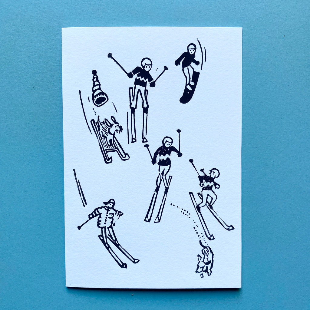 Lino Cut Card - Downhill