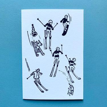 Lino Cut Card - Downhill