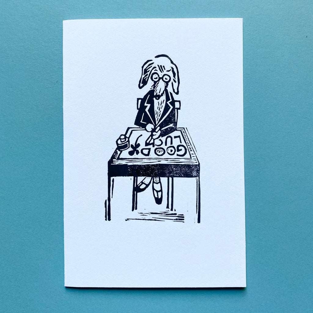 Lino Cut Card - Good Luck