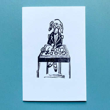 Lino Cut Card - Good Luck