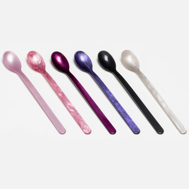 Set of Six Long Drink Spoons (purple)